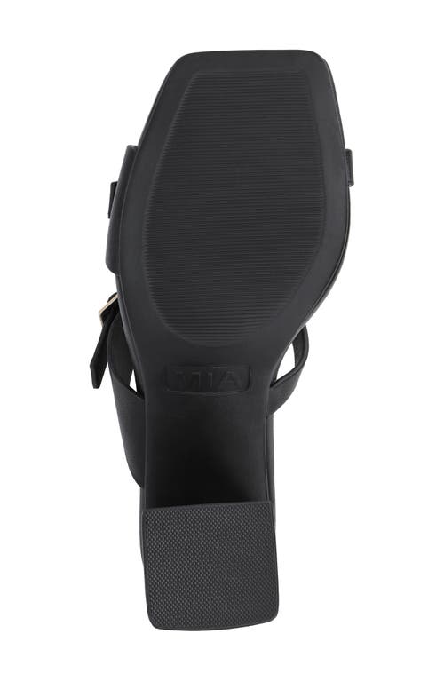 Mia Rene Double Buckle Block Heel Sandal In Black