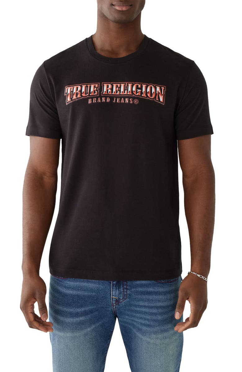 True Religion Brand Jeans Chrome Arch Logo Cotton T-Shirt, Main, color,