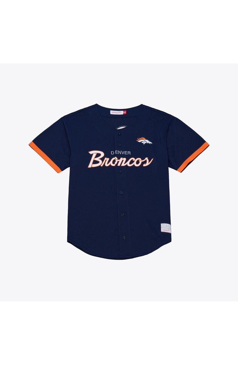 Mitchell & Ness Men's Mitchell & Ness  Navy Denver Broncos Head Coach Mesh Full-Button Fashion Jersey, Main, color, Navy