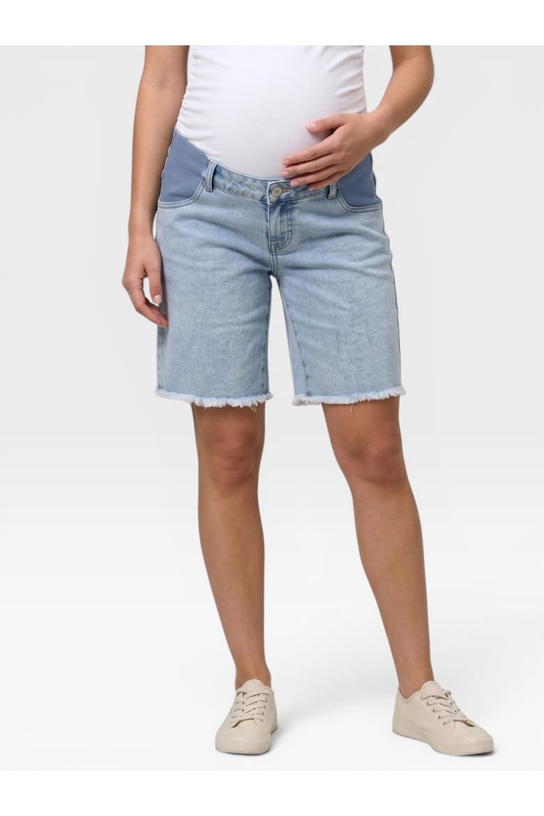 Under the Belly Maternity Dad Denim Short, Main, color, Sara Light Wash