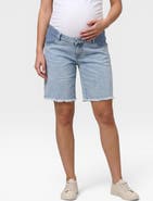 MOTHERHOOD MATERNITY Under the Belly Maternity Dad Denim Short