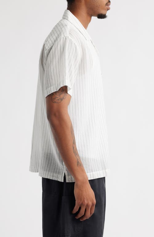 Obey Donnie Stripe Short Sleeve Cotton Button-up Shirt