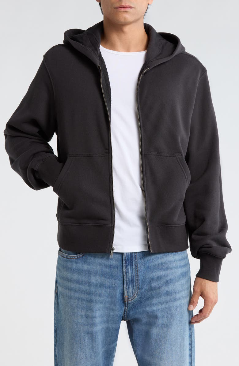 Abound Crop Full Zip Hoodie, Main, color, Black Faded