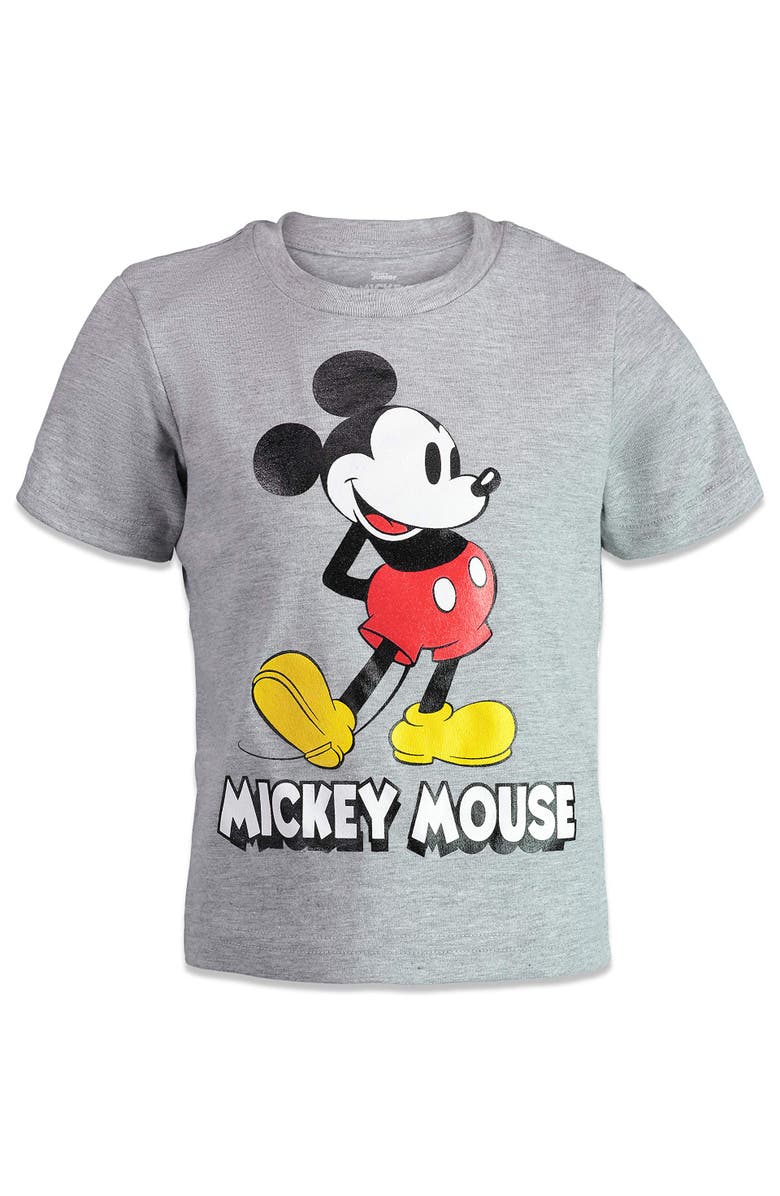 Disney Mickey Mouse 4-Pack Short Sleeve T-Shirts, Alternate, color, Red Blue Grey Black