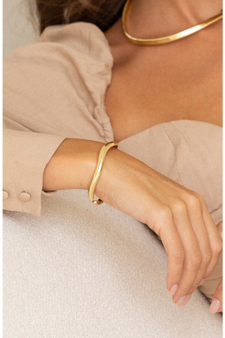 Camilia Cuff Bracelet, Alternate, color, GOLD