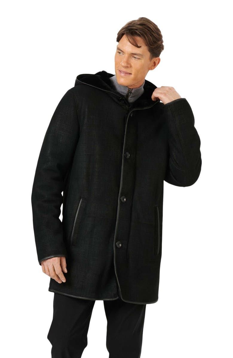 GORSKI Select Genuine Shearling Parka, Main, color, Black Pattern