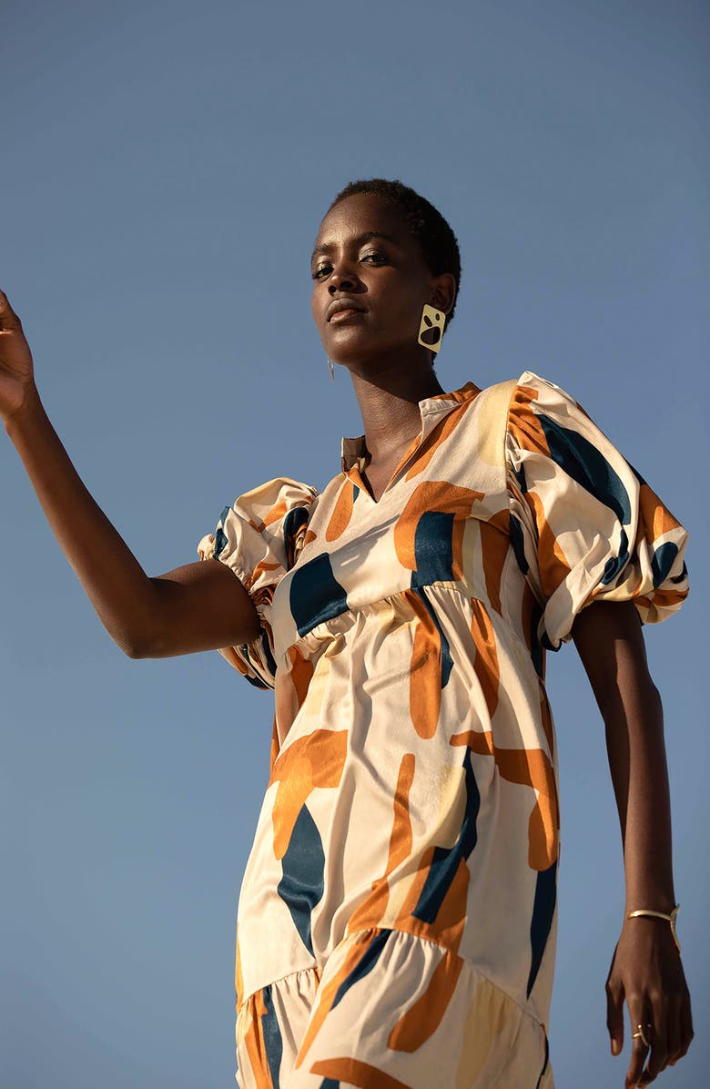 DIARRABLU Koni Short Sleeve Dress, Alternate, color, 