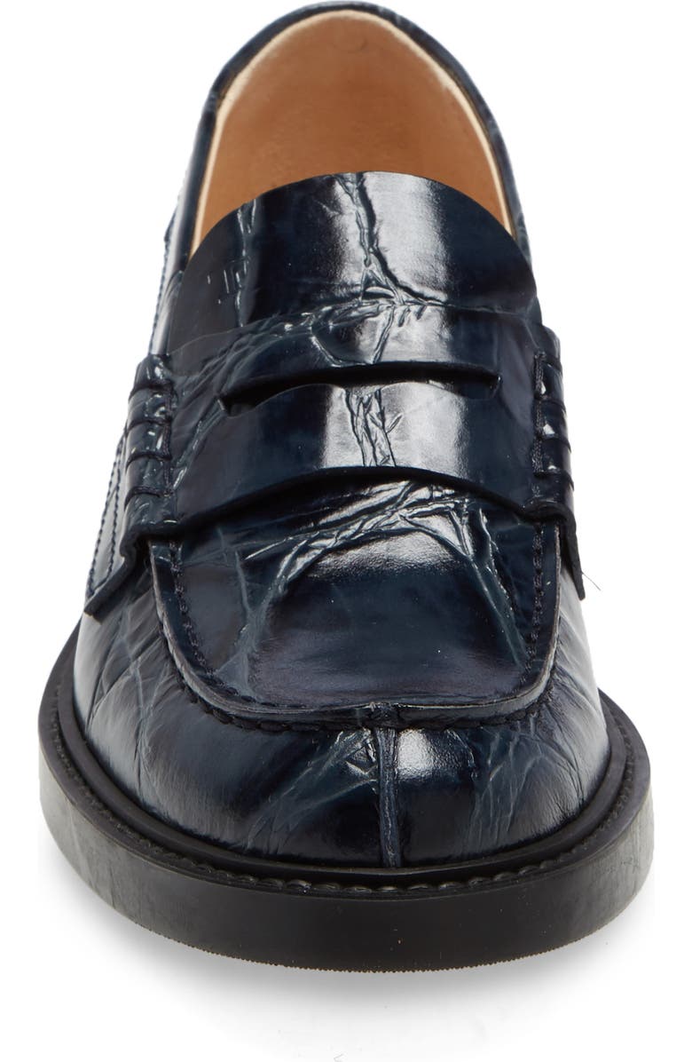 Tod's Croc Embossed Penny Loafer, Alternate, color,