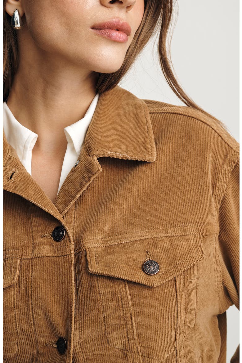 Megi Corduroy Crop Jacket, Alternate, color, CAMEL CORD