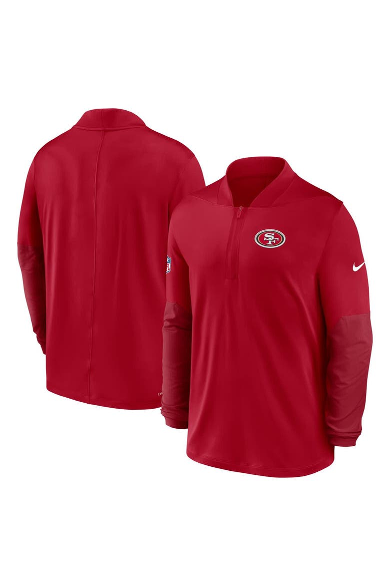 Men's Nike Scarlet San Francisco 49ers Sideline Dri-FIT Half-Zip Pullover, Alternate, color, Scarlet