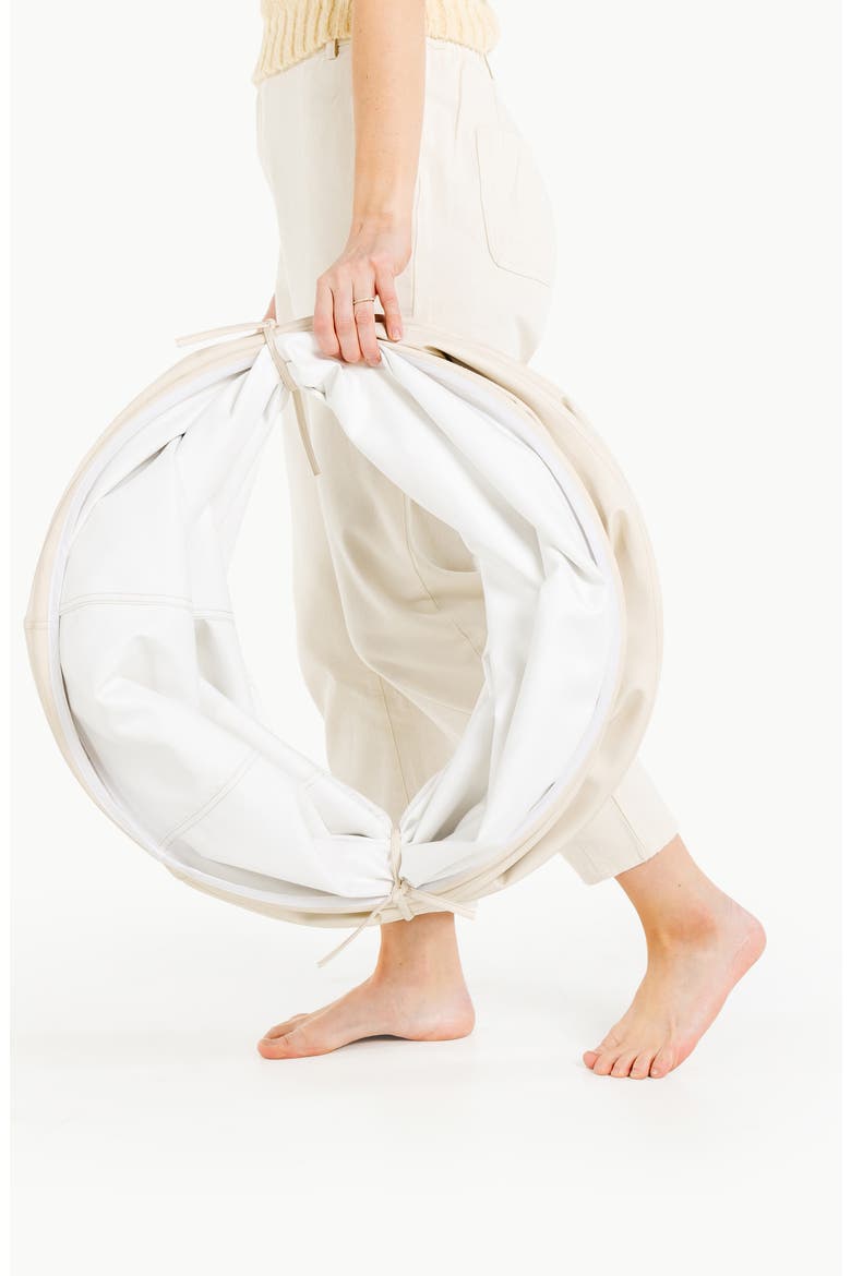 Expandable Faux Leather Tunnel, Alternate, color, IVORY