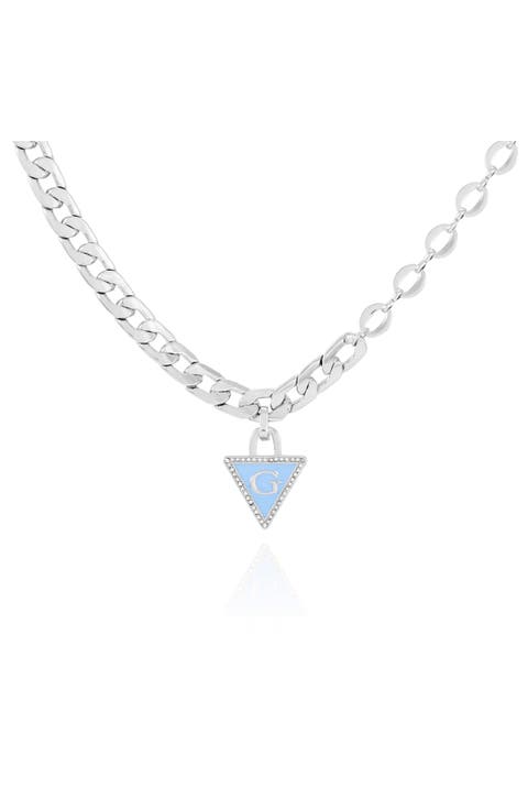 G-Logo Triangle Pendant Statement Necklace