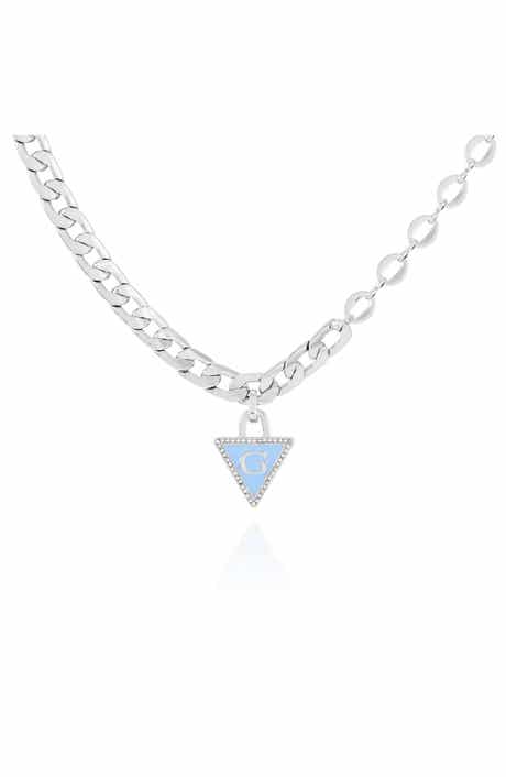 G-Logo Triangle Pendant Statement Necklace