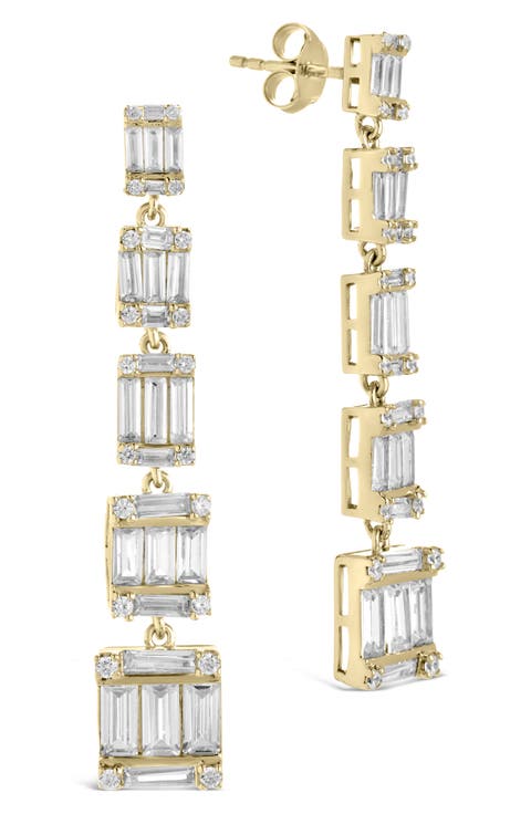 Penelope Cubic Zirconia Linear Drop Earrings