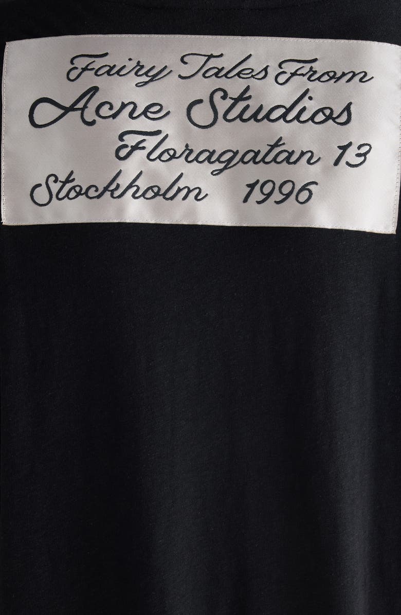 Acne Studios Gathered Oversize 1996 Logo Graphic T-Shirt, Alternate, color, Black