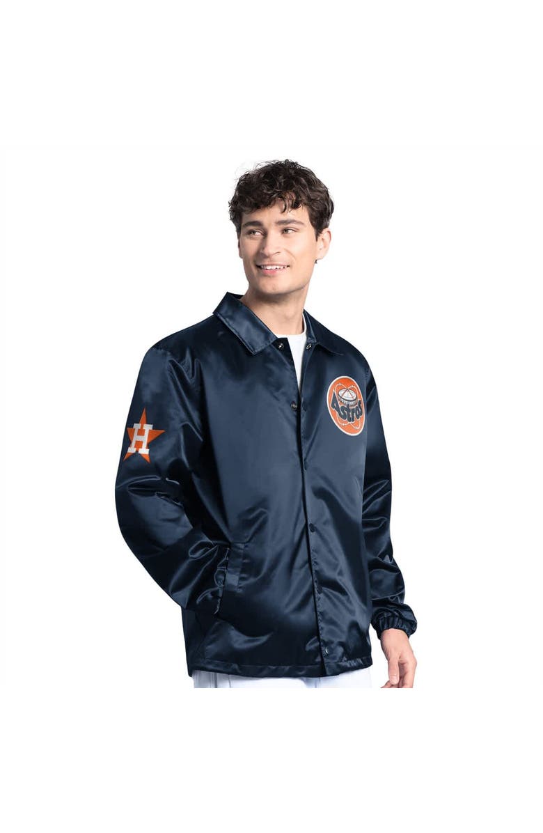 STARTER Men's Starter  Navy Houston Astros Cooperstown Collection Point Man Full-Snap Coaches Jacket, Main, color, Navy