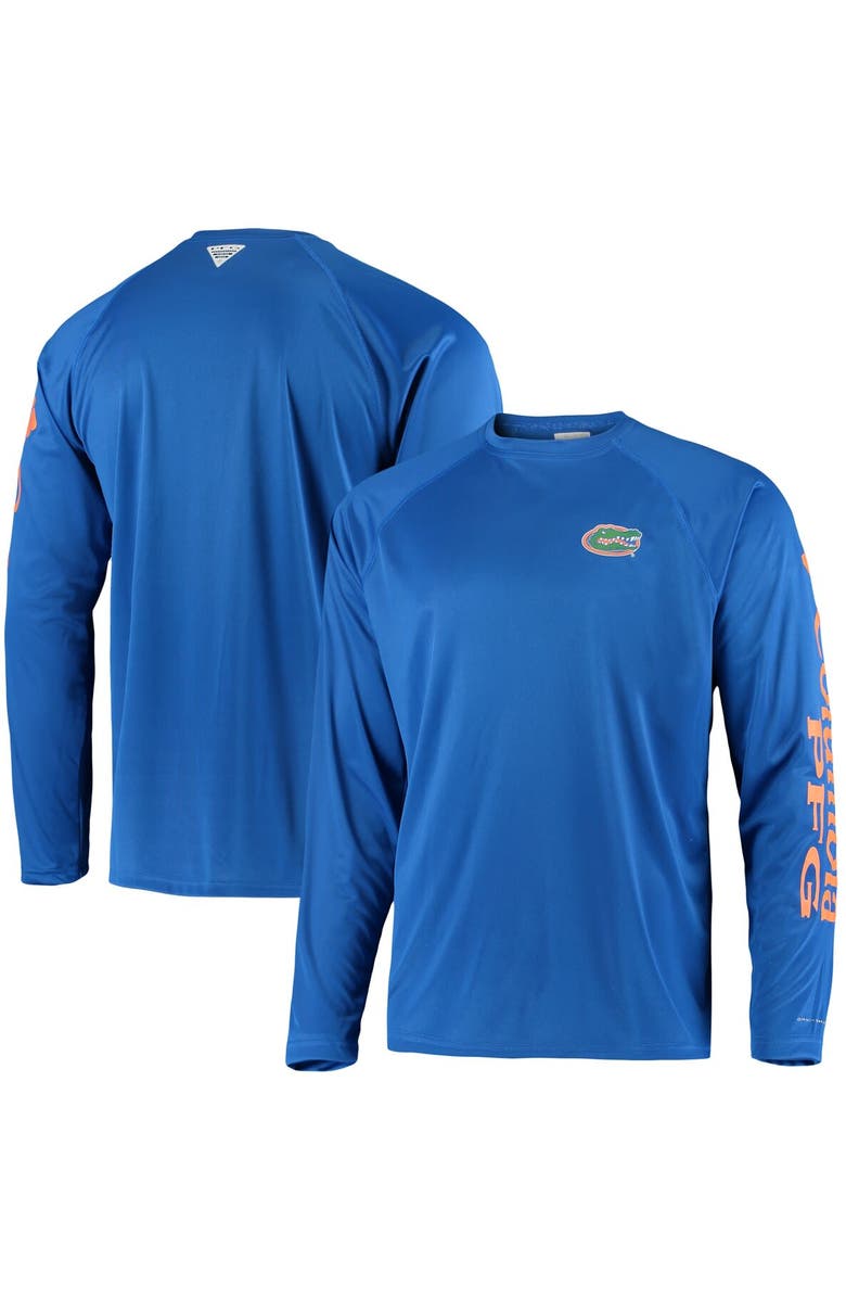 Columbia Men's Columbia Royal Florida Gators Terminal Tackle Omni-Shade Raglan Long Sleeve T-Shirt, Main, color, Royal