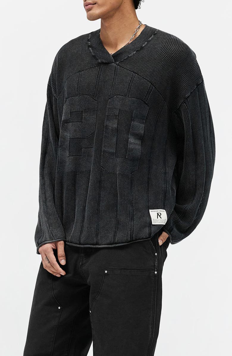 Represent Varsity Sweater, Alternate, color, Vintage Grey