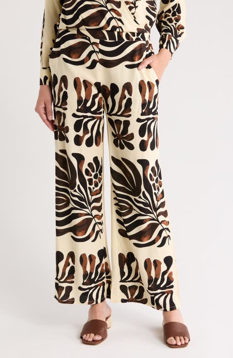 Wide Leg Pull-On Pants
