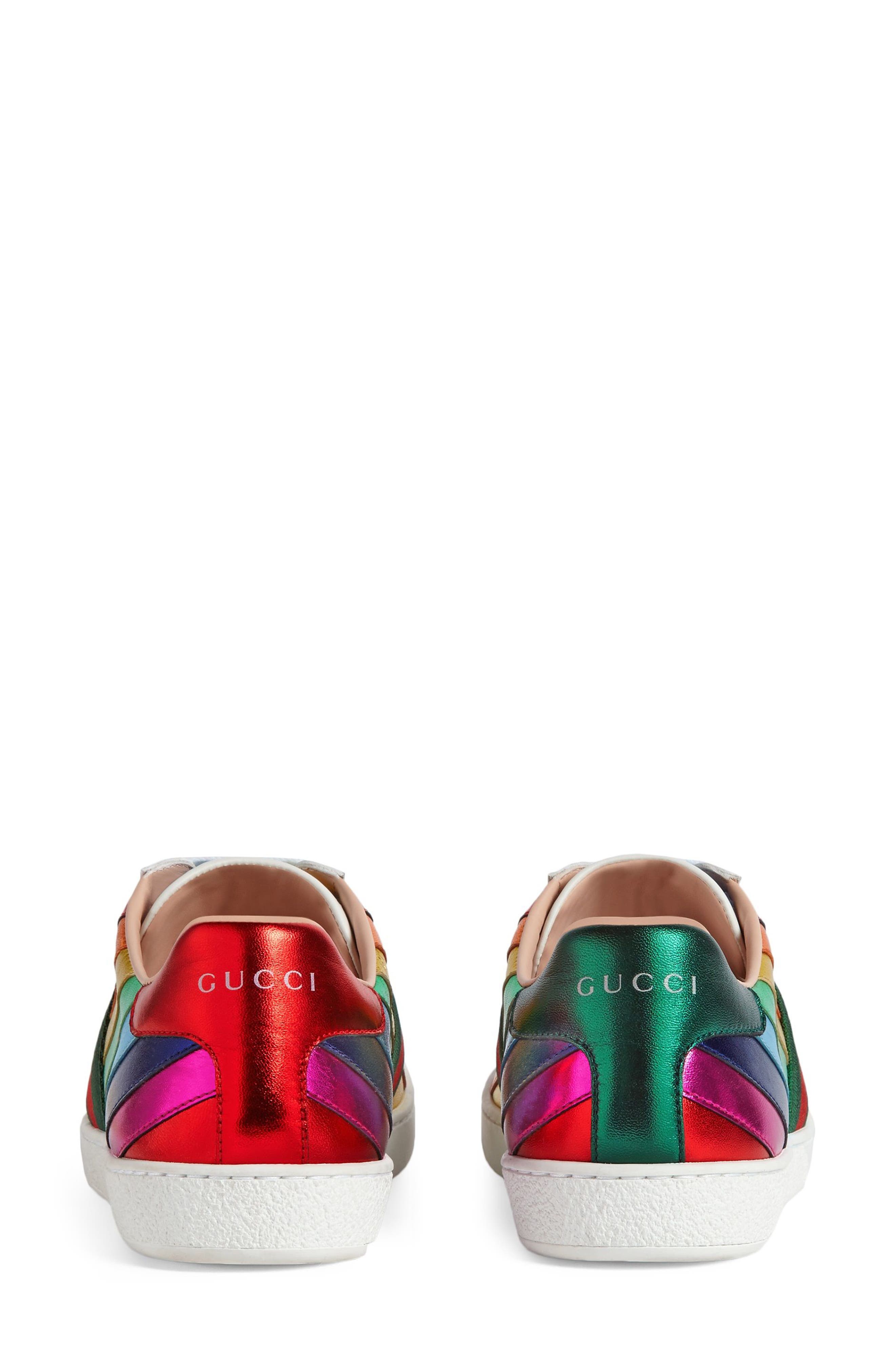 Gucci New Ace Rainbow Sneaker, Alternate, color, 