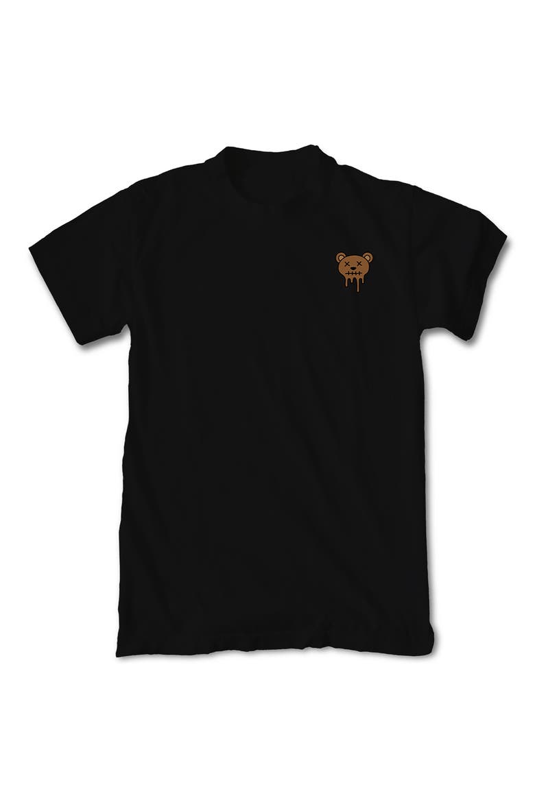 Melting Teddy Cotton Crew T-Shirt, Main, color, BLACK