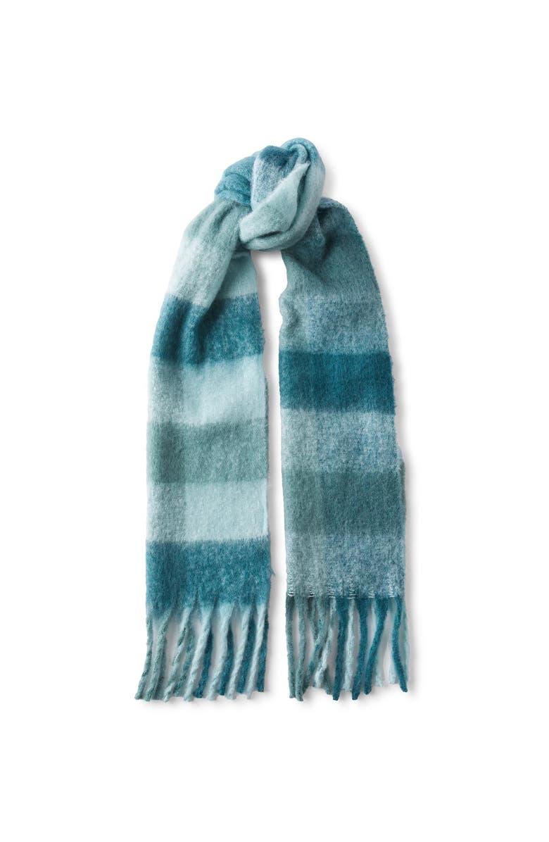 Cotton On Wide Scarf, Main, color, Pineneedle Blue Multi Check