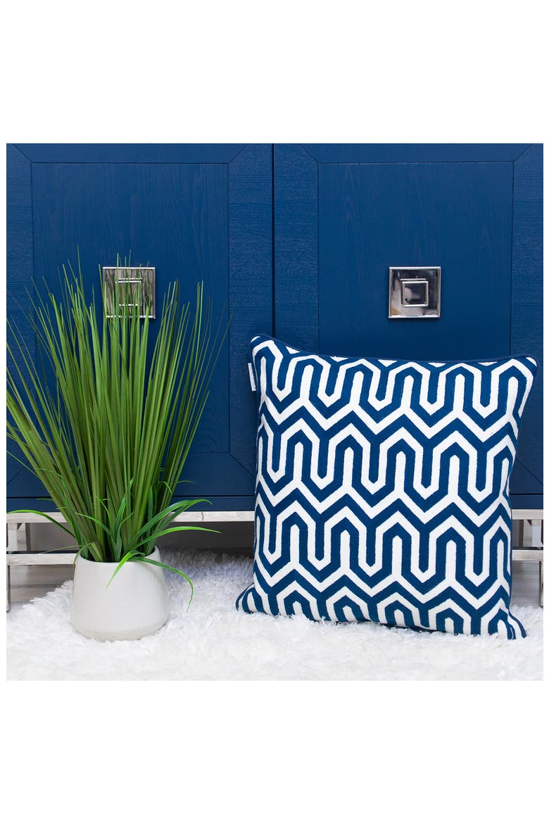 Machu Embroidered Throw Pillow, Alternate, color, BLUE