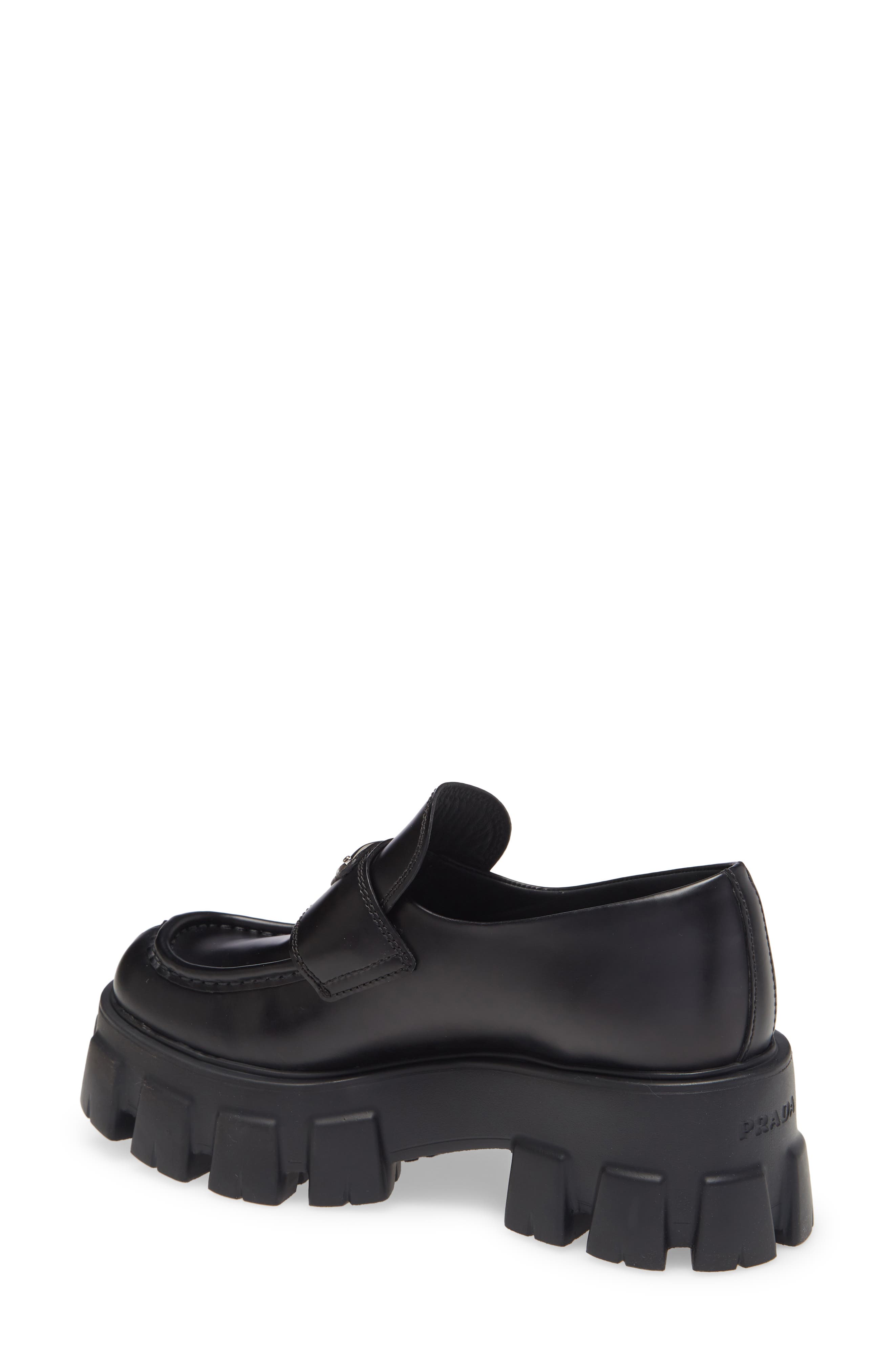 Prada Monolith Lug Sole Loafer, Alternate, color, 