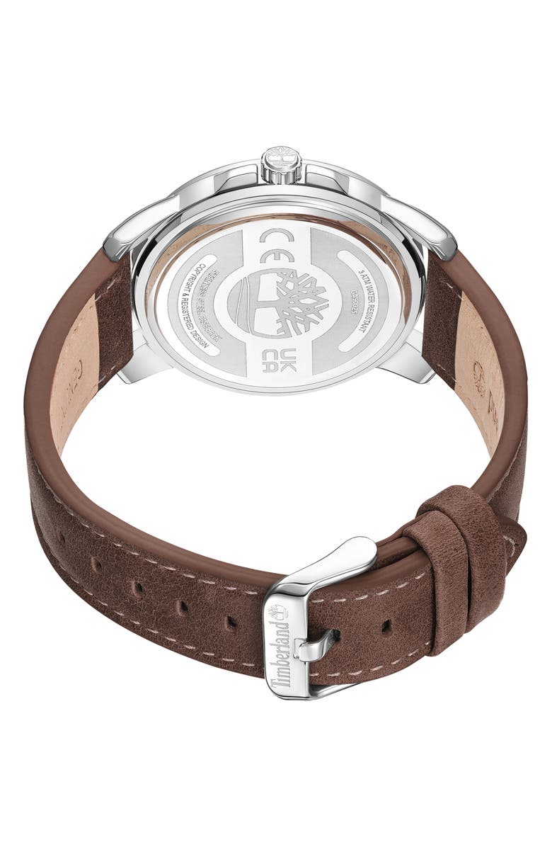 Timberland Men's Newburgh Leather Strap Watch, 46mm, Alternate, color, 