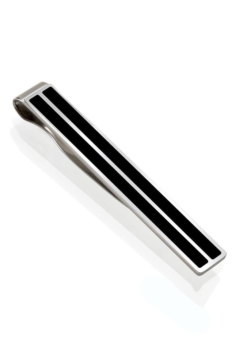 Enamel Tie Clip, Main, color, STAINLESS STEEL/ BLACK