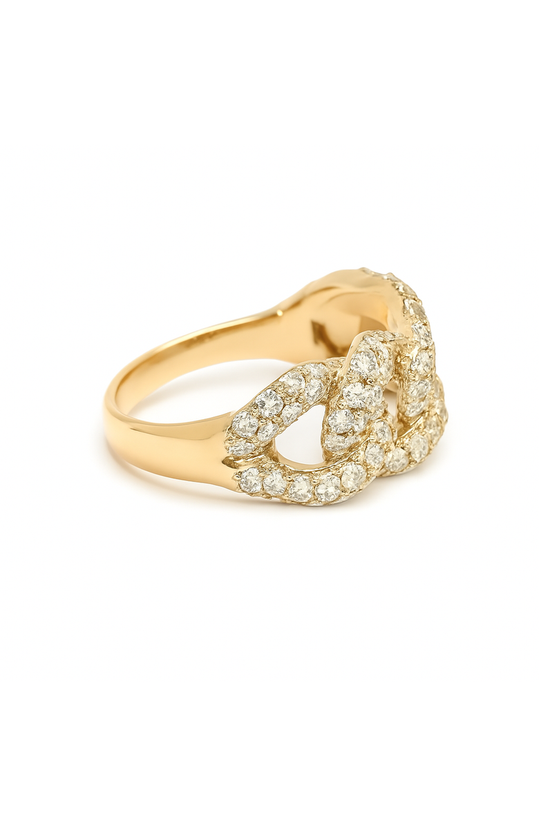 Ancona Jewelry 14K Yellow Gold Lab Grown Diamond Cuban Link Ring 1.84ct F VS1, Alternate, color, Yellow