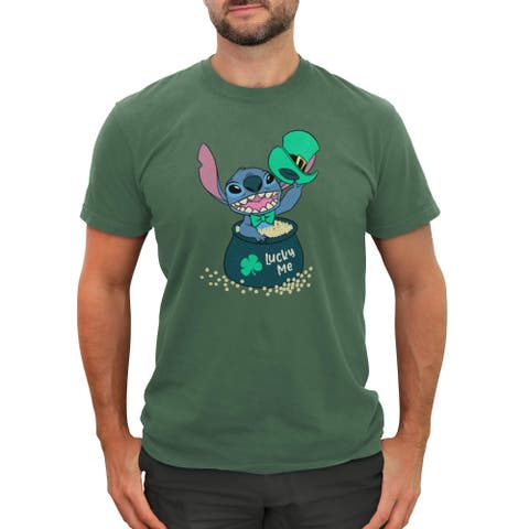 Men's Lilo & Stitch St. Patrick's Day Stitch Lucky Me Pot of Gold  Graphic T-Shirt