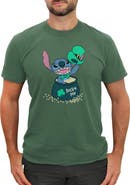 Lilo & Stitch Men's Lilo & Stitch St. Patrick's Day Stitch Lucky Me Pot of Gold Graphic T-Shirt