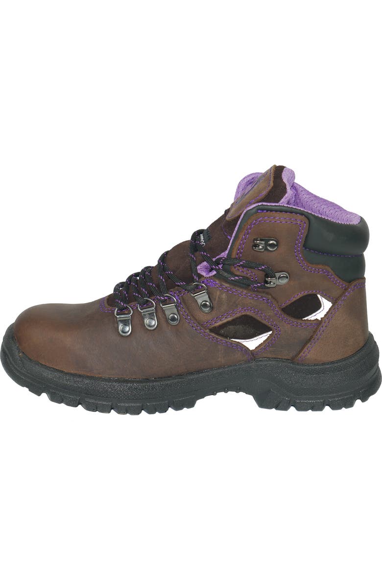 Hoss Boot Company HOSS Lily Womens Steel Toe Work Boot, Alternate, color, Brown/Purple