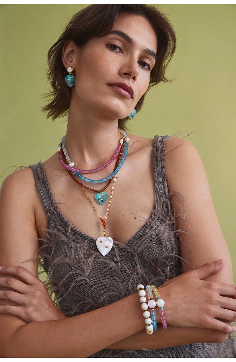 Lizzie Fortunato Two of Hearts Paperclip Chain Necklace, Alternate, color, 