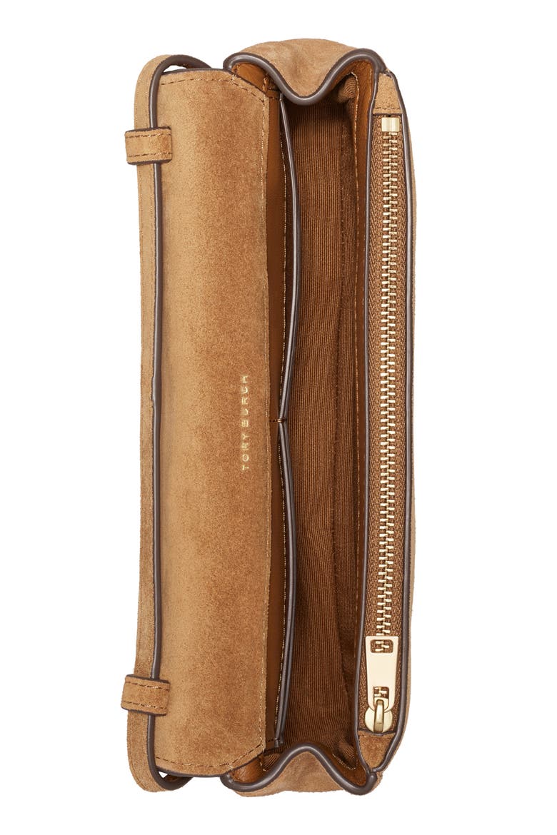 Charlie Suede Wallet on a Chain, Alternate, color, TOFFEE