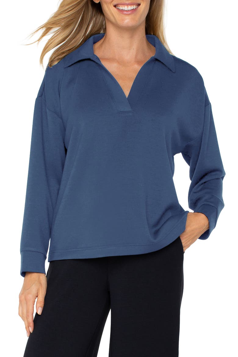 Johnny Collar Knit Top, Main, color, PRUSSIAN BLUE