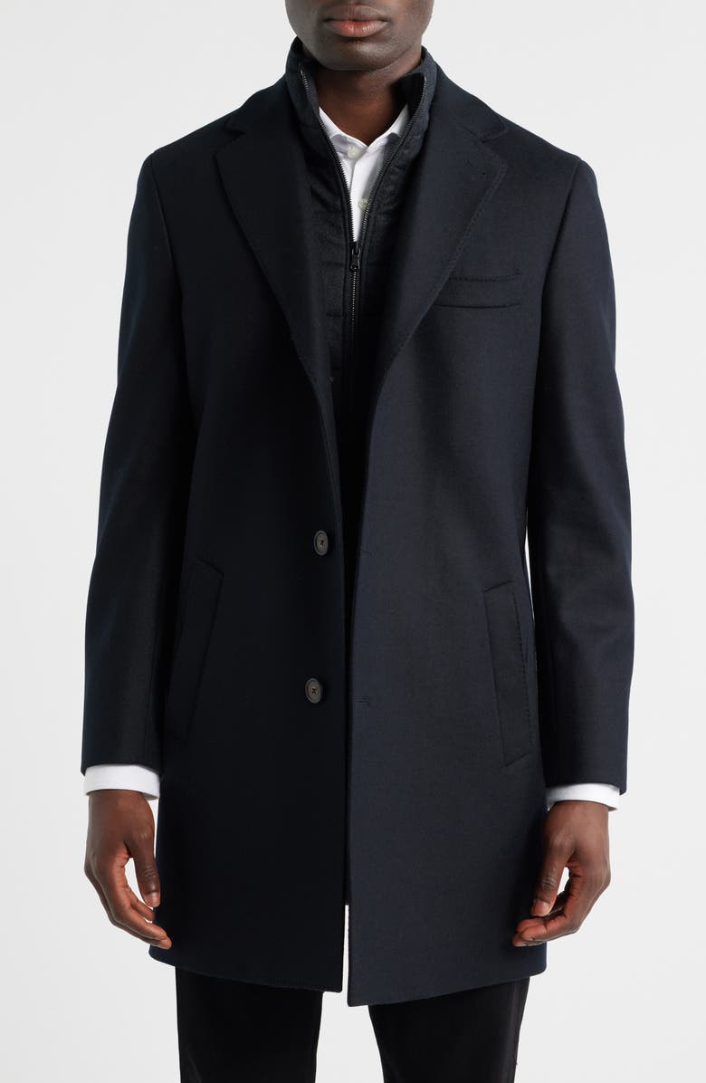 Jack Victor Delroy Wool Topcoat, Main, color, Black