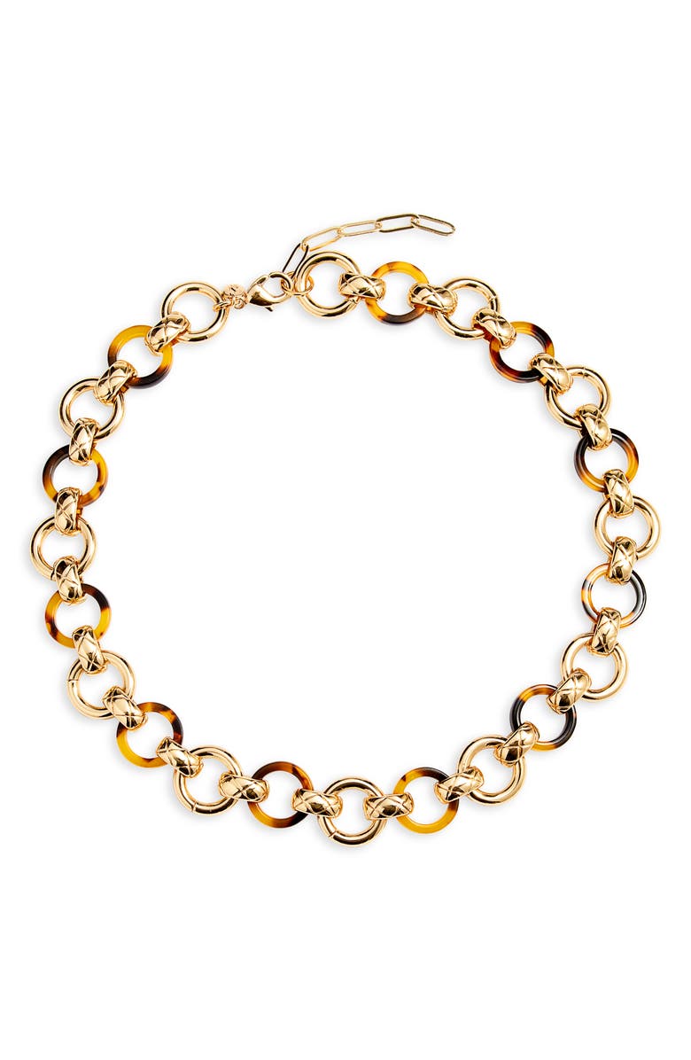 Nordstrom Tortoiseshell Pattern Bold Rolo Chain Necklace, Main, color, 