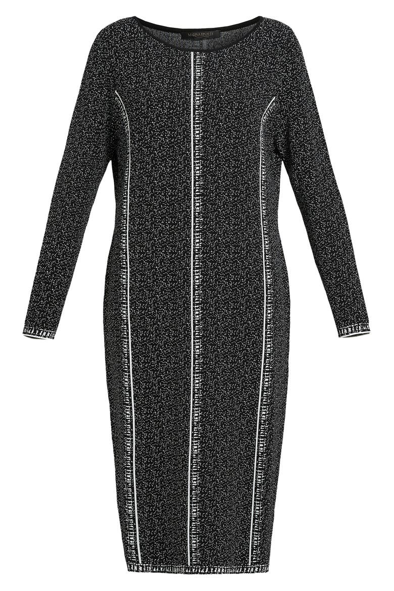 Tantalo Long Sleeve Knit Dress, Alternate, color, BLACK WHITE