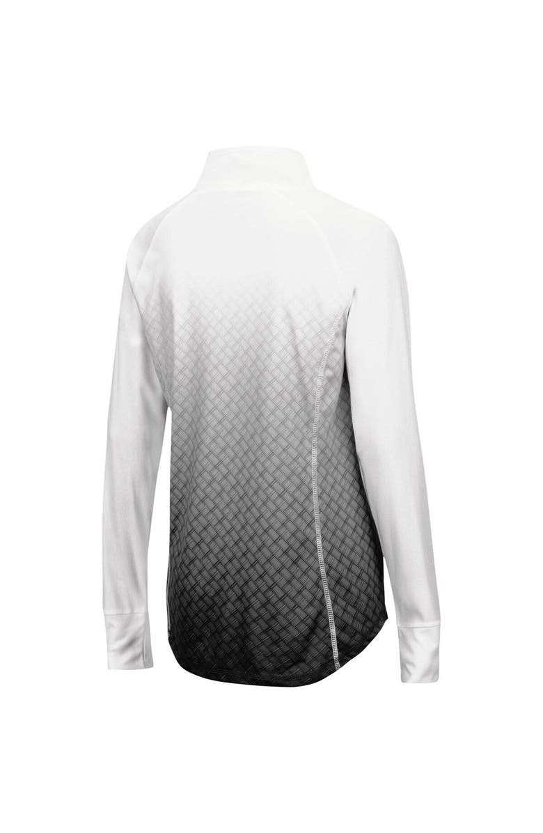 COLOSSEUM Women's Colosseum White/Black ECU Pirates Magic Ombre Lightweight Fitted Quarter-Zip Long Sleeve Top, Alternate, color, 