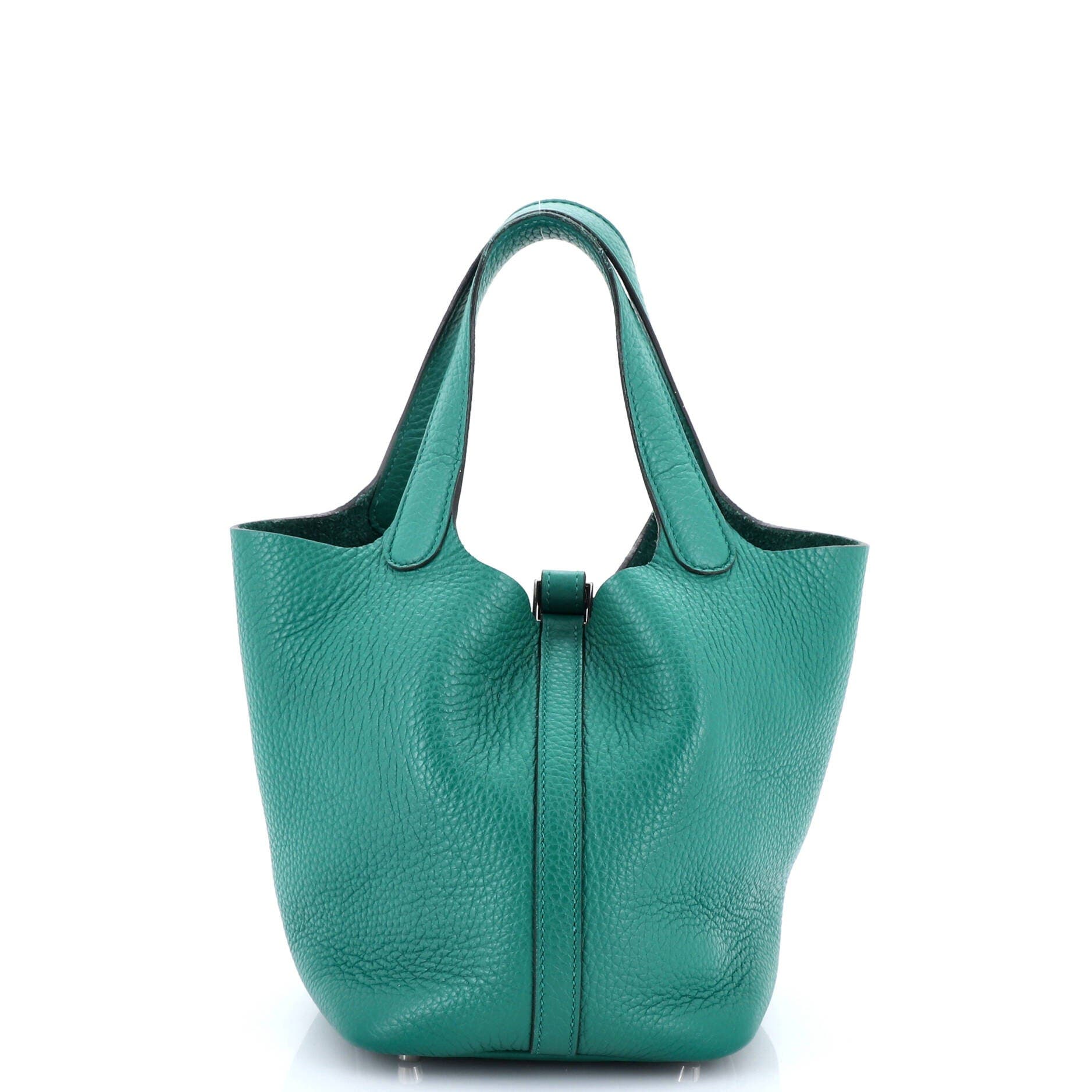 Pre-Owned Hermes Picotin Lock Bag Clemence PM, Alternate, color, Vert Jade