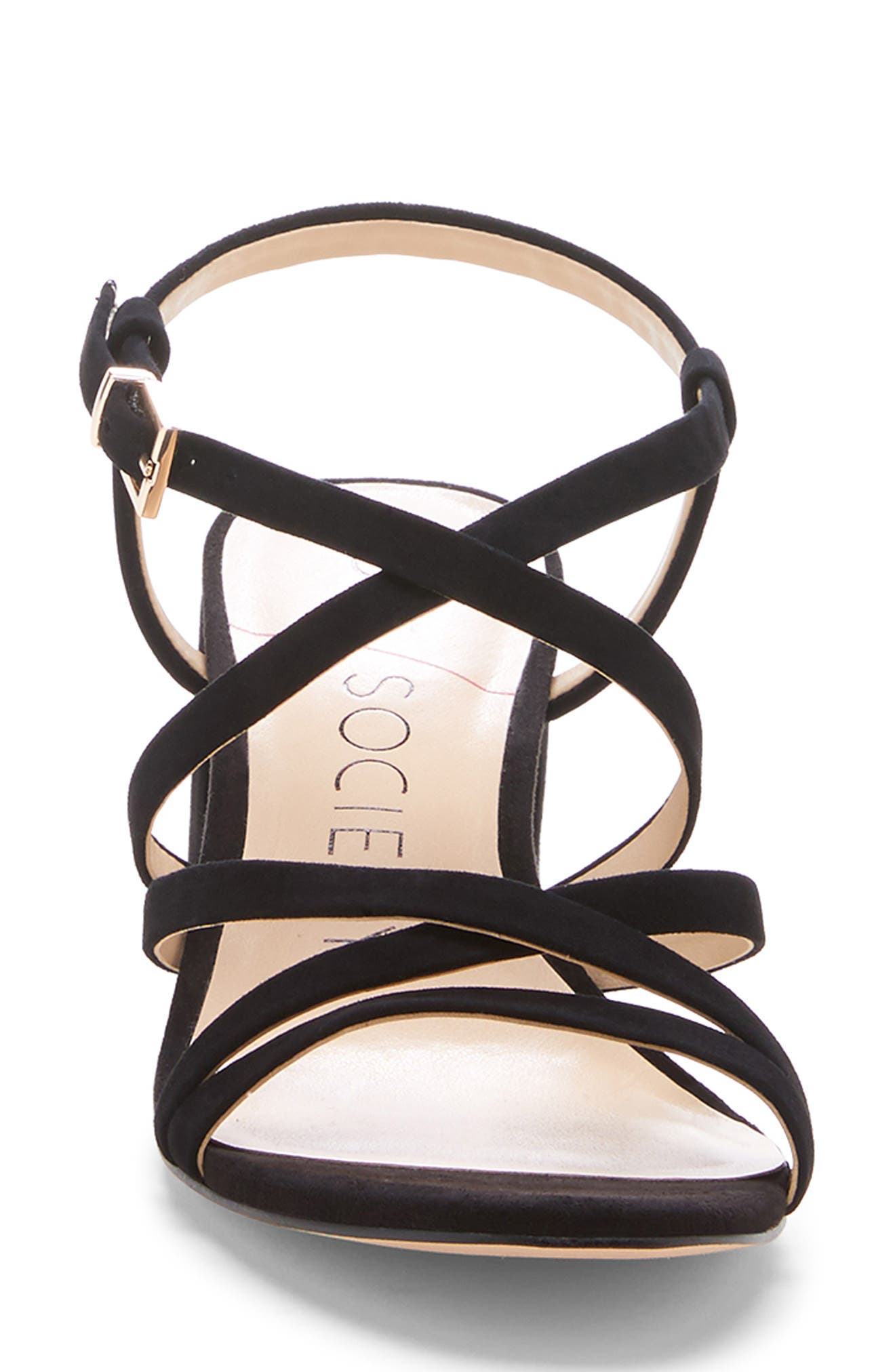 Seranah Strappy Sandal, Alternate, color, BLACK SUEDE