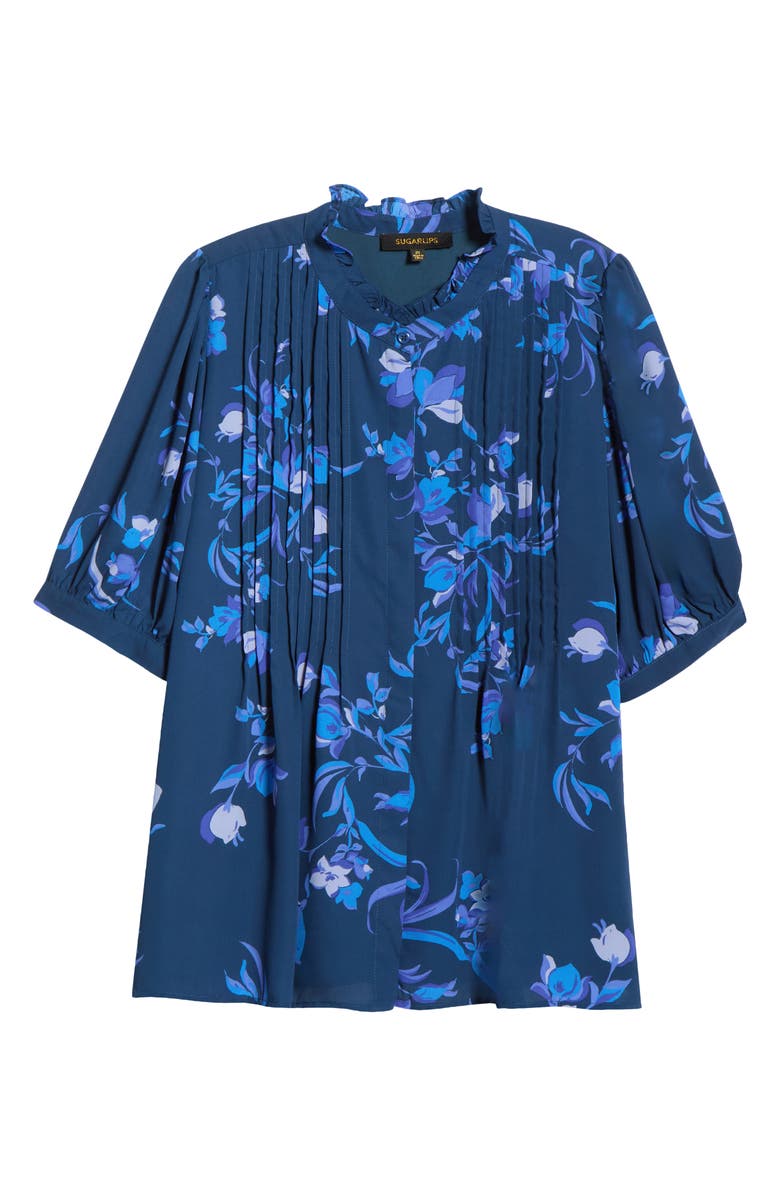 SUGARLIPS Niva Floral Elysia Pleated Top, Main, color,