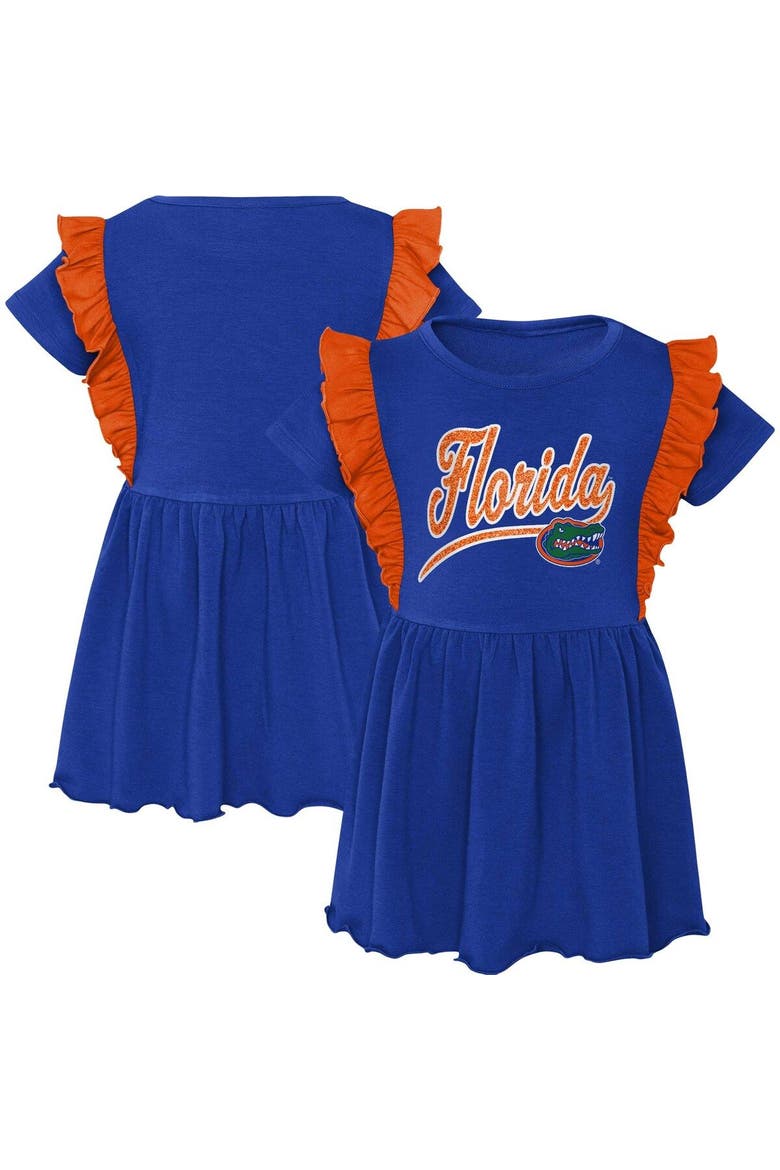 Girls Toddler Royal Florida Gators Too Cute Tri-Blend Dress, Main, color, Royal