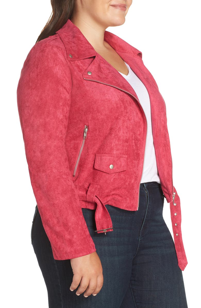 Glamorous Faux Suede Biker Jacket, Alternate, color,
