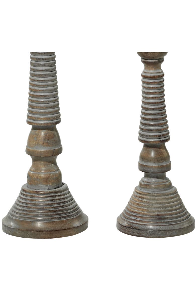 SONOMA SAGE HOME Traditional Style Turned Column Gray Wood Candlesticks - Set of 3, Alternate, color, 