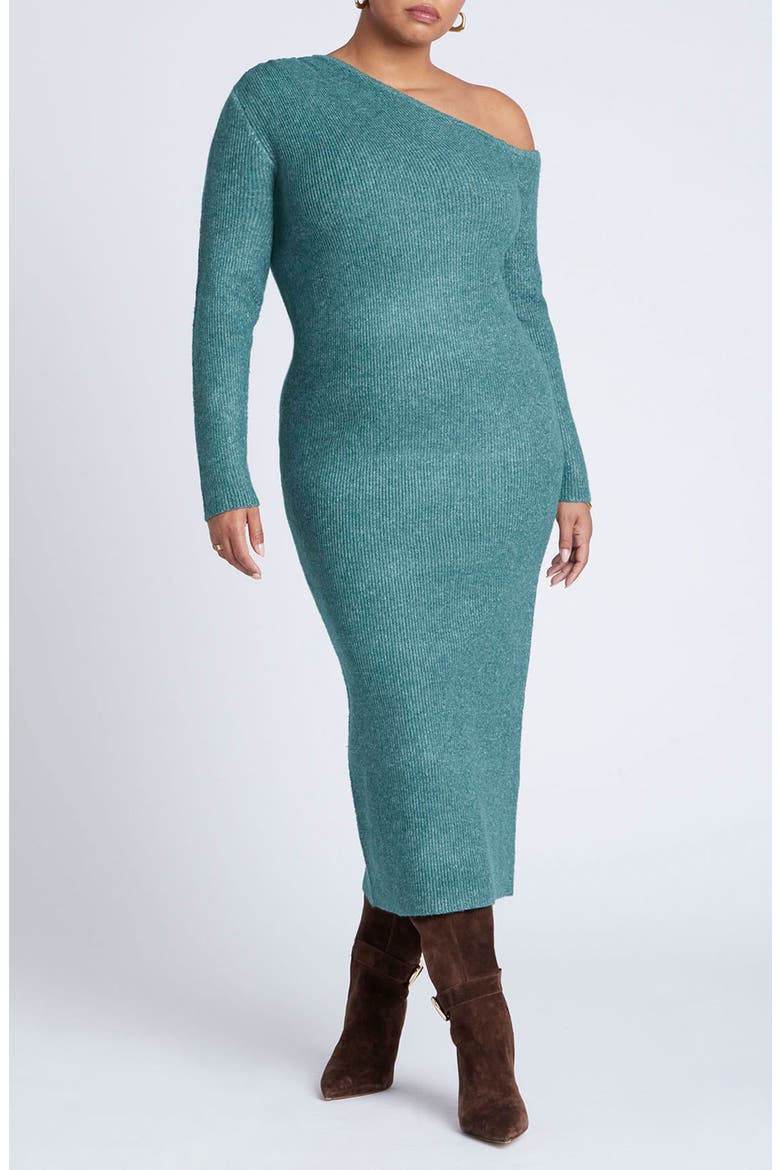 Off Shoulder Sweater Dress, Main, color, ANTIQUE TEAL
