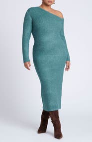 ELOQUII Off Shoulder Sweater Dress