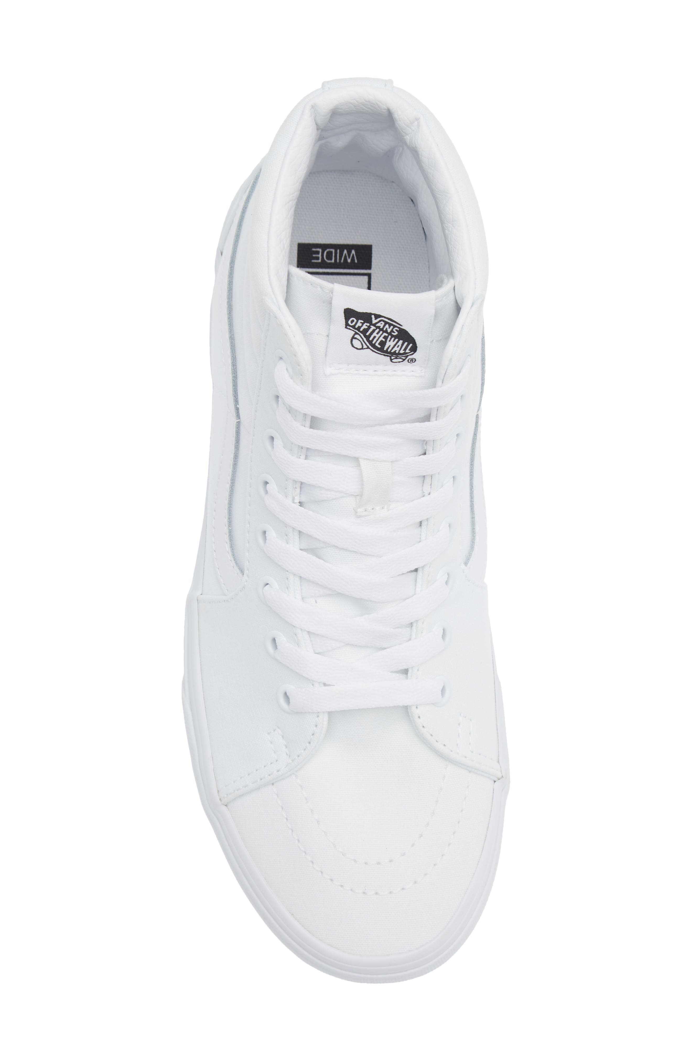 Sk8-Hi Wide High Top Sneaker, Alternate, color, CNVS WHITE